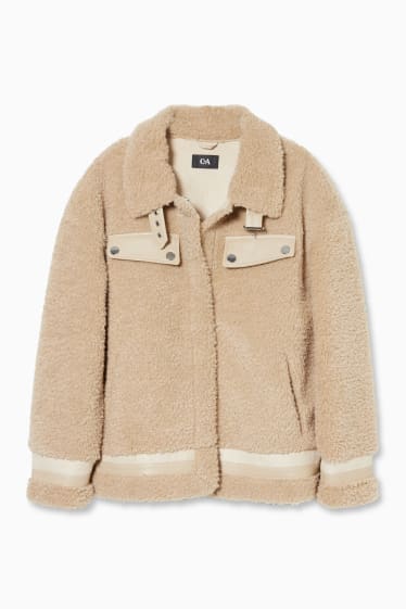 Femmes - Veste en peluche - beige