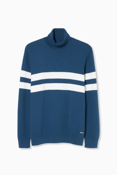 Herren - Rollkragenpullover - blau