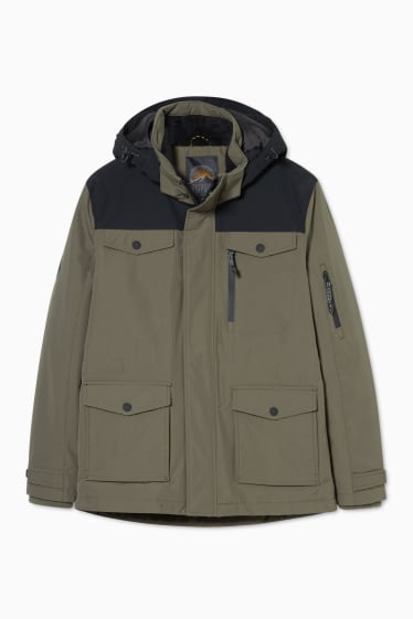 Hommes - Veste fonctionnelle à capuche - vert foncé