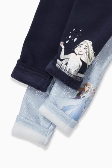 Niños - Pack de 2 - Frozen - leggings térmicos - azul oscuro