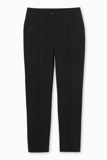 Women - Cloth trousers - striped - black