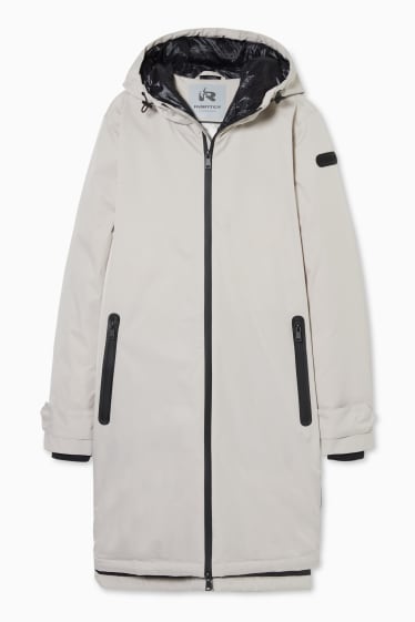Women - Outdoor coat with hood - THERMOLITE® - light gray
