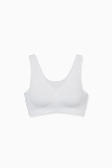 Women - Crop top - padded - seamless - white