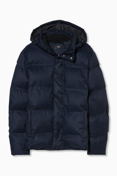 Men - Outdoor jacket with hood - dark blue-melange