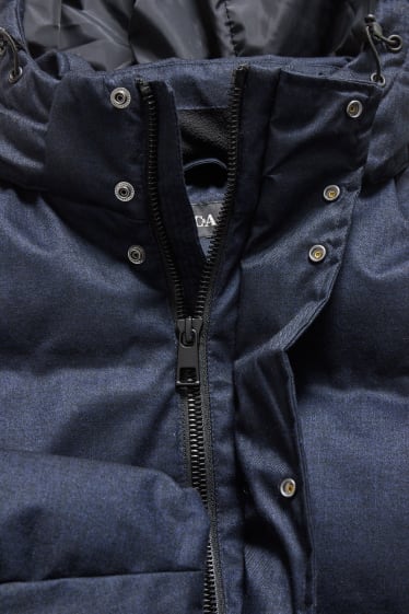 Men - Outdoor jacket with hood - dark blue-melange