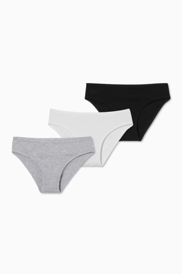 Kinderen - Set van 3 - slip - wit / zwart