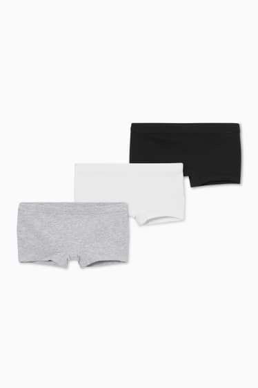 Kinderen - Set van 3 - boxershorts - wit / zwart