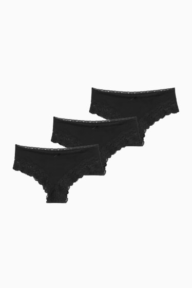 Women - Multipack of 3 - briefs - black