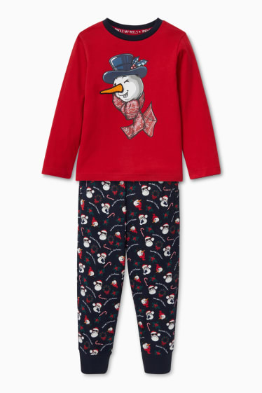 Children - Christmas pyjamas - organic cotton - red