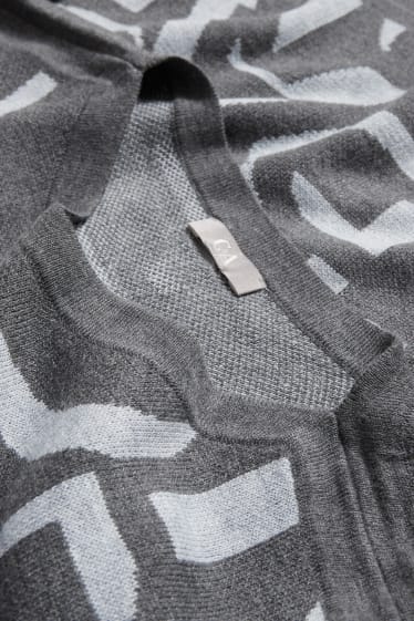 Donna - Maglione in maglia fine - grigio melange