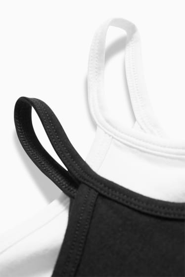 Kinder Mädchen - Multipack 2er - Singlet - weiß / schwarz