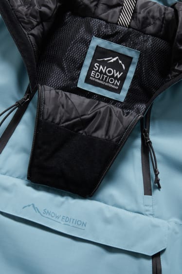 Women - Ski jacket with hood - BIONIC-FINISH®ECO - dark turquoise