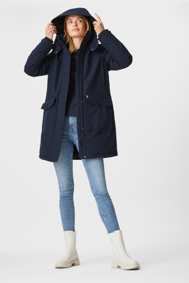 Femmes - Manteau fonctionnel à capuche - THERMOLITE® - bleu foncé