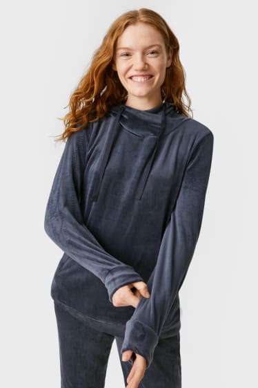 Women - Pyjama top with hood - dark blue