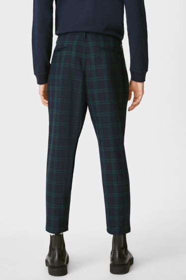 Men - CLOCKHOUSE - chinos - tapered fit - check - dark green