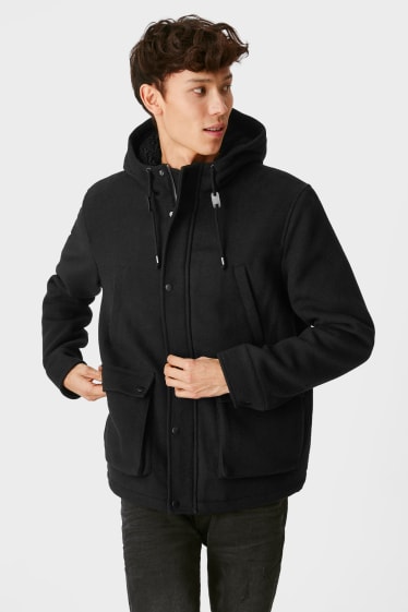 Men - CLOCKHOUSE - jacket with hood - black