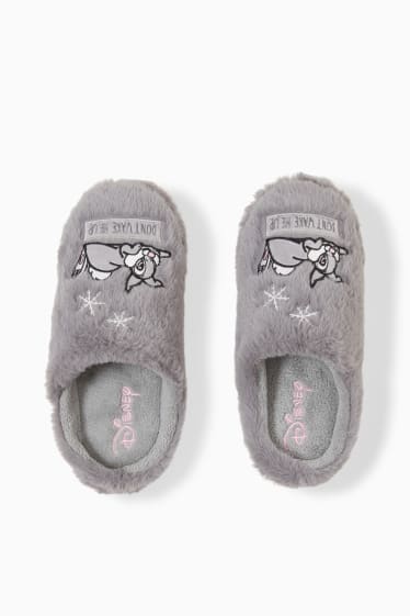 Dames - Pantoffels van imitatiebont - Bambi - grijs