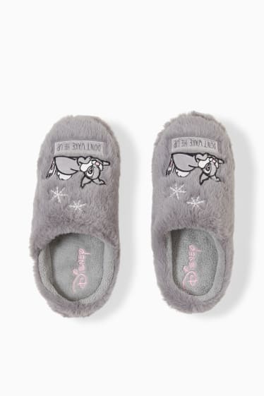 Femmes - Chaussons en imitation fourrure - Bambi - gris