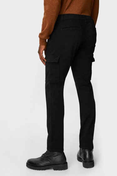 Hombre - Pantalón cargo - slim fit - Flex - negro