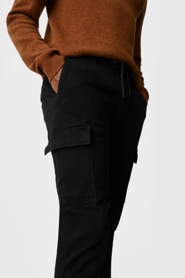 Men - Cargo trousers - slim fit - Flex - black