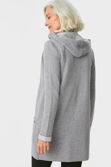 Donna - Cardigan con cappuccio - grigio chiaro melange