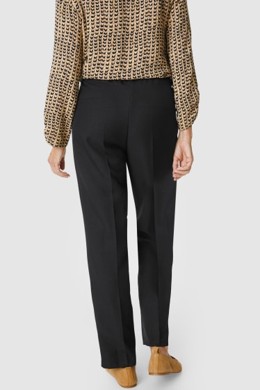 Dames - Pantalon - tapered fit - zwart