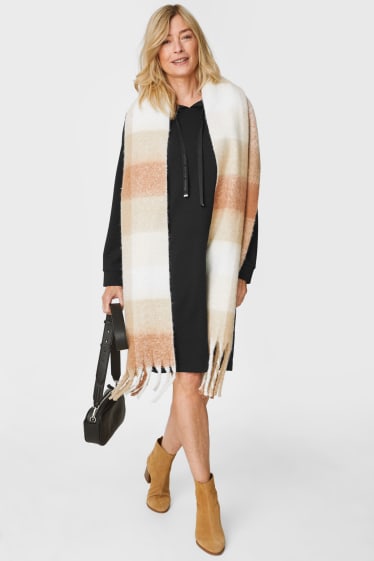 Women - Sweatshirt dress with hood - black