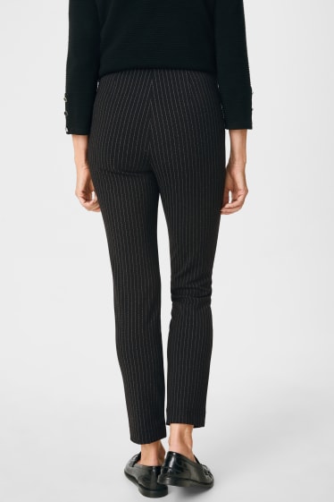 Women - Cloth trousers - striped - black