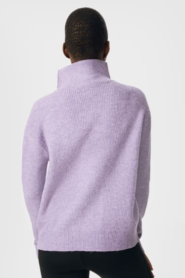 Damen - Pullover  - violett-melange