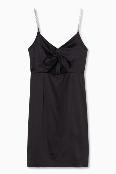 Women - CLOCKHOUSE - satin dress - formal - black