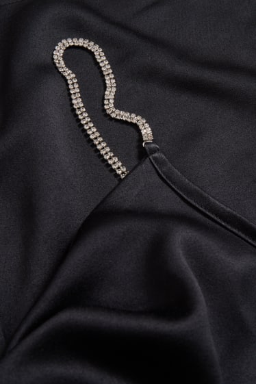 Women - CLOCKHOUSE - satin dress - formal - black