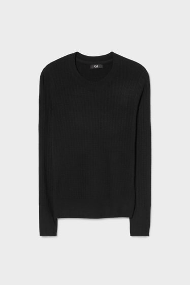 Damen - Feinstrick-Pullover - recycelt - schwarz