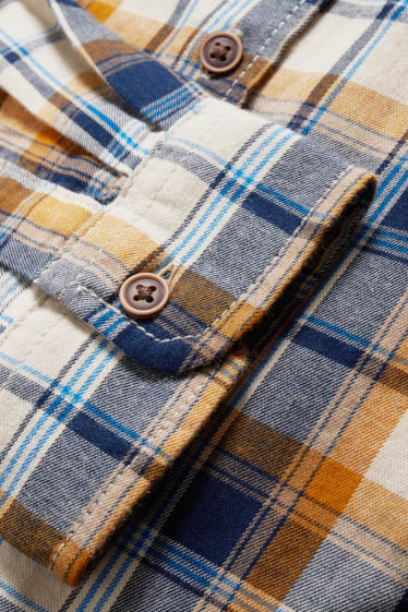 Hommes - Chemise - coupe droite - col button-down - à carreaux - coloré