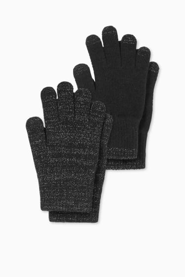 Kinderen - Set van 2 - handschoenen - zwart