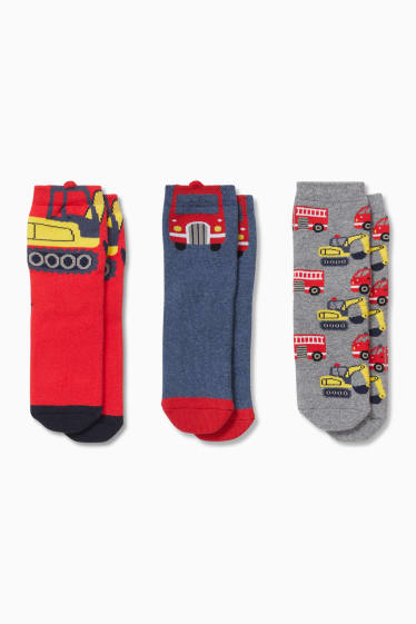 Children - Multipack of 3 - socks - red / gray