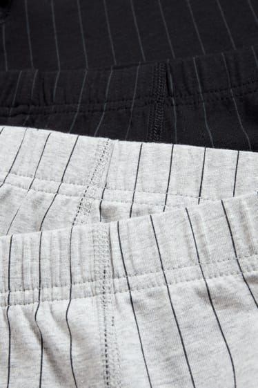 Men - Multipack of 3 - trunks - striped - gray / black