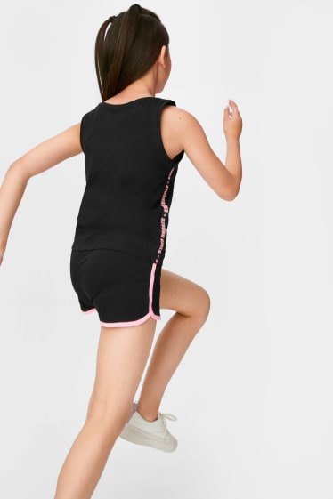 Kinder Mädchen - Set - Top und Shorts - 2 teilig - schwarz
