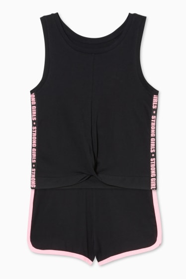 Kinder Mädchen - Set - Top und Shorts - 2 teilig - schwarz