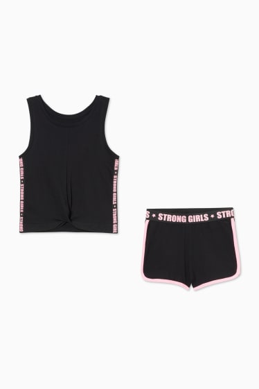 Kinder - Set - Top und Shorts - 2 teilig - schwarz