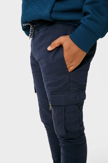 Dzieci - Spodnie ocieplane - slim fit - ciemnoniebieski