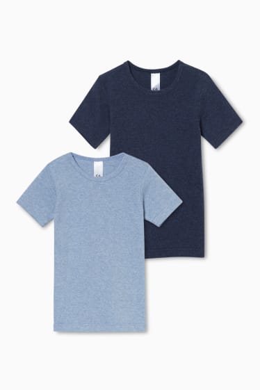 Kinderen - Set van 2 - onderhemd - lichtblauw
