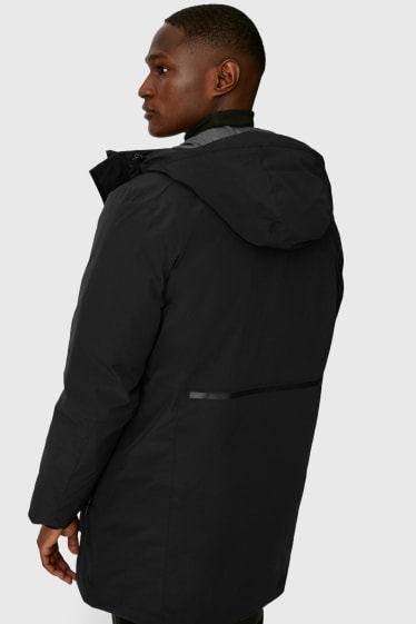 Men - Parka with hood - black