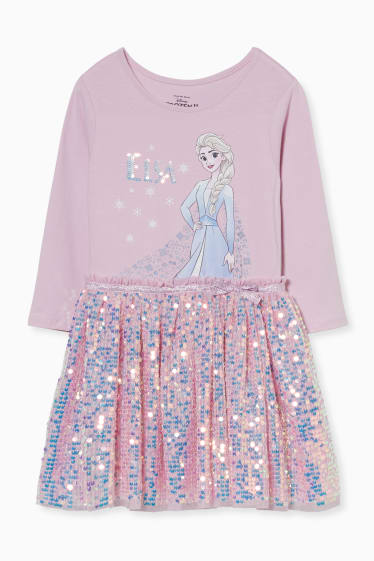 Enfants - La Reine des Neiges - robe - effet brillant - rose