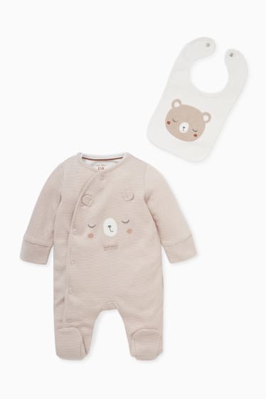 Bébés - Ensemble pour bébé - 3 pièces - marron / beige