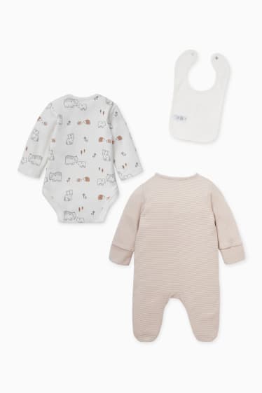 Bébés - Ensemble pour bébé - 3 pièces - marron / beige