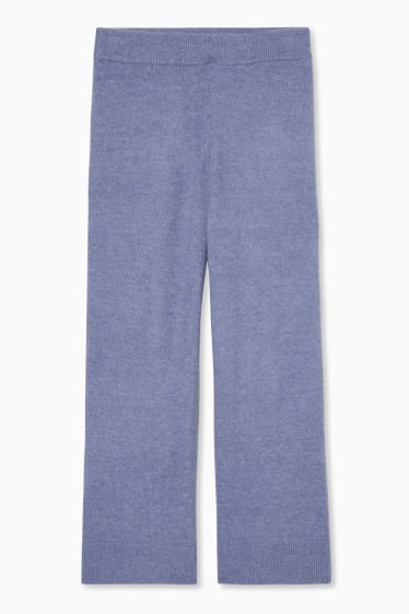 Mujer - Pantalón de punto básico - relaxed fit - azul jaspeado