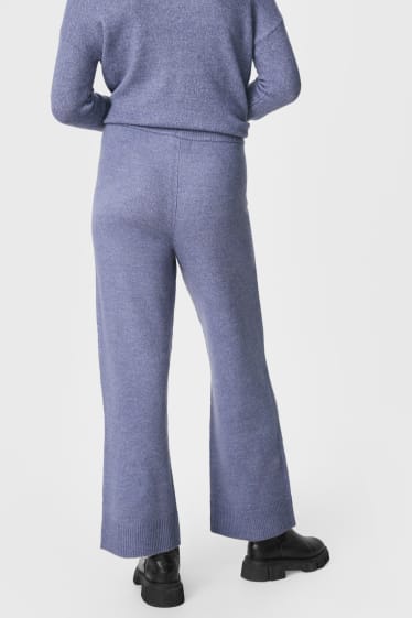 Mujer - Pantalón de punto básico - relaxed fit - azul jaspeado
