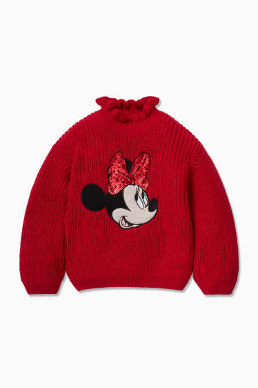 Kinder - Minnie Maus - Pullover - Glanz-Effekt - rot