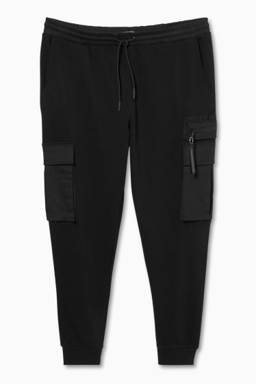 Mężczyźni - CLOCKHOUSE - spodnie dresowe bojówki - czarny