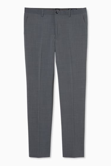 Uomo - Pantaloni coordinabili - slim fit - Flex - misto lana vergine - LYCRA® - grigio melange